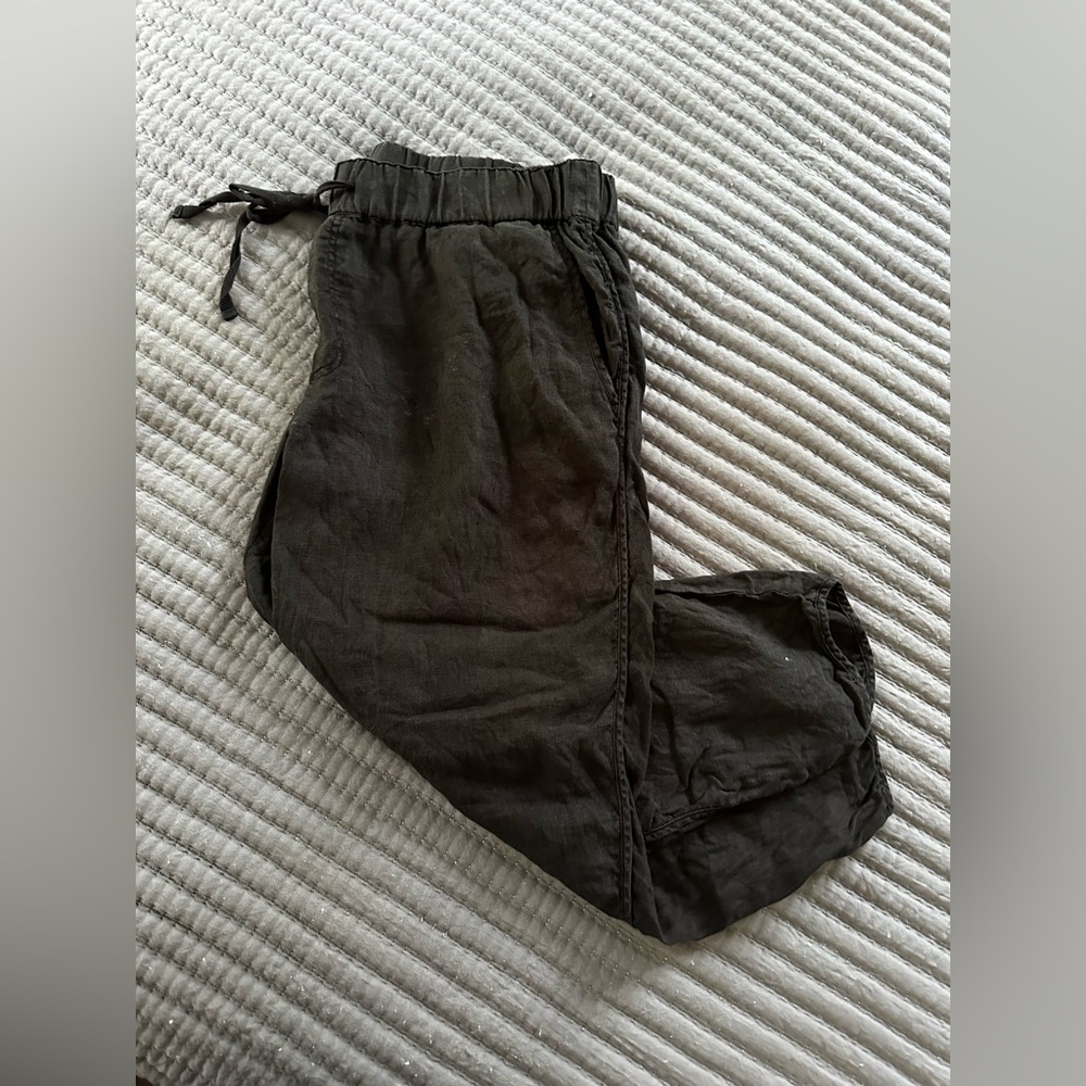 Caslon Women’s Black Petite XL Linen Cropped Pants